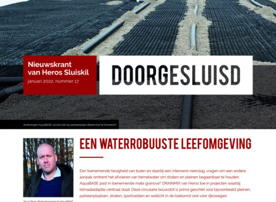 AquaBASE in het blad “DOORGESLUISD” van Heros Sluiskil